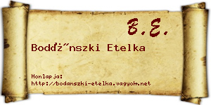 Bodánszki Etelka névjegykártya